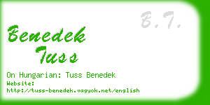 benedek tuss business card